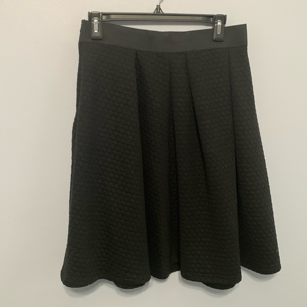 A-line black textured skirt